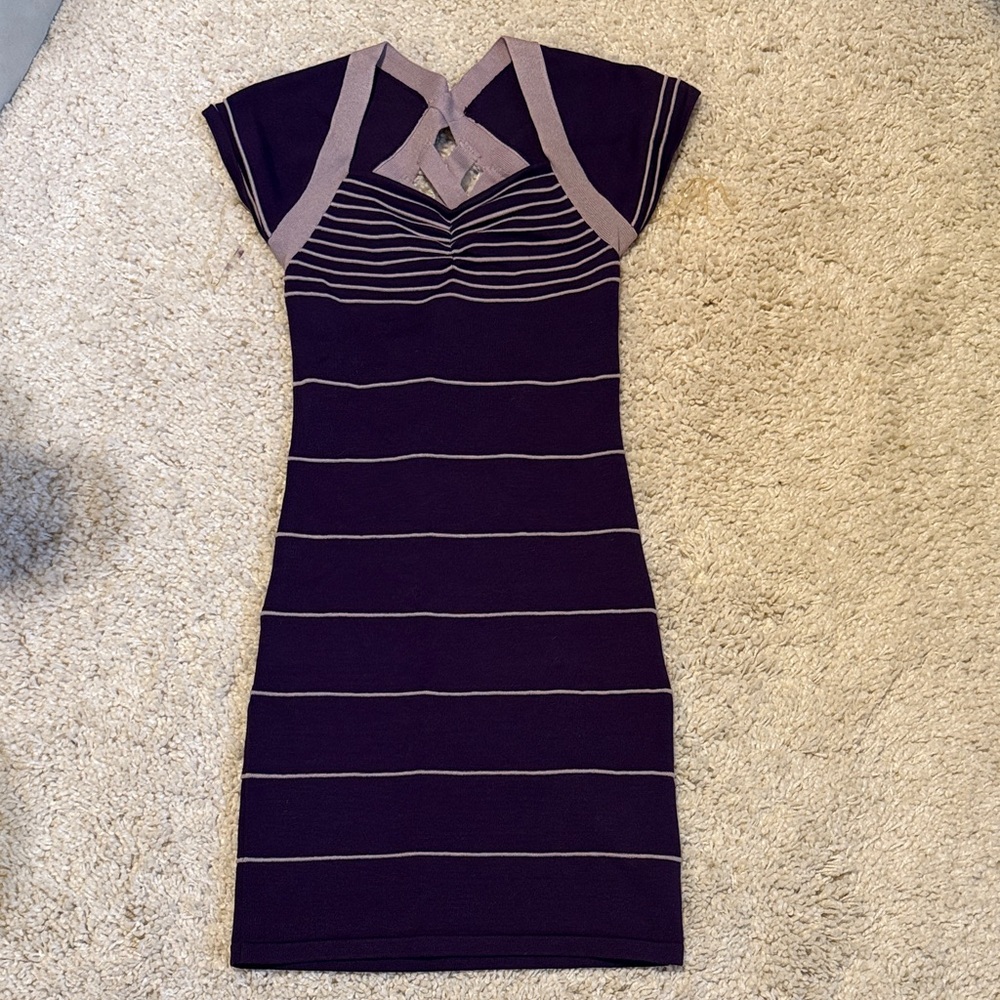 New without tags purple mini bandage strappy open back short sleeve small